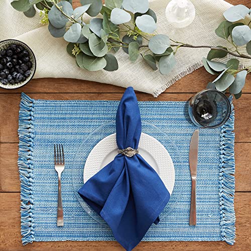 DII Variegated Tabletop Collection, Placemat Set3x19, Light Blue, 6 Piece - color: Light Blue, size: 19" x 13" (Set of 6)