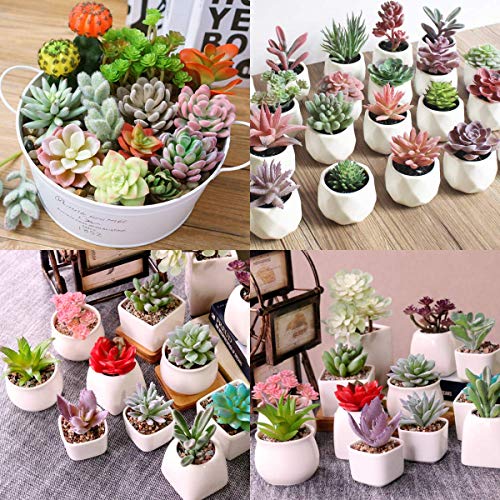 Artificial Succulents, 16 Pack Fake Succulents Plants Artificial Small Fake Plants Faux Succulents Unpotted for Lotus Landscape Decorative Garden Arrangement Decor - size: 1.5-3.5 inches (4-9 cm)