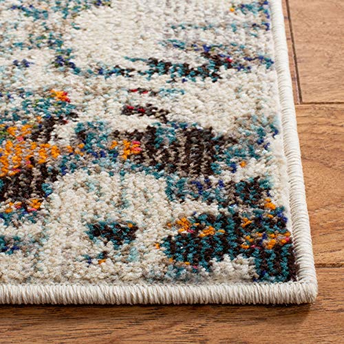 SAFAVIEH Madison Collection Runner Rug - 2'2" x 6', Grey & Blue, Modern Abstract Design, Non-Shedding & Easy Care, Ideal for High Traffic Areas in Living Room, Bedroom (MAD471F) - color: Grey/Blue, size: 2'2" x 6' (Runner)