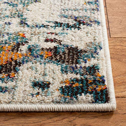 SAFAVIEH Madison Collection Runner Rug - 2'2" x 6', Grey & Blue, Modern Abstract Design, Non-Shedding & Easy Care, Ideal for High Traffic Areas in Living Room, Bedroom (MAD471F) - color: Grey/Blue, size: 2'2" x 6' (Runner)