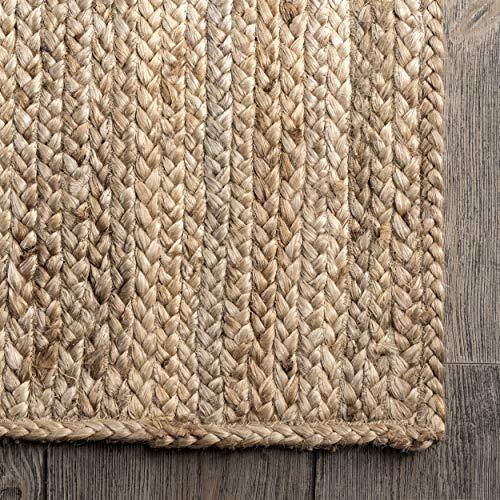 nuLOOM Rigo Hand Woven Farmhouse Jute Area Rug, 3x5, Natural - color: Natural, size: 3' x 5' (Rectangular)
