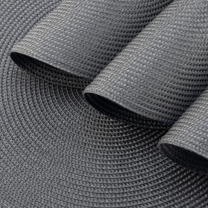 Winknowl Round Braided Placemats Set of 8 Washable Woven Heat Resistant Table Mats for Kitchen Dining Tables 15 inch Round Place Mats (Dark Gray,8pcs) - color: Dark Gray, size: 8pcs