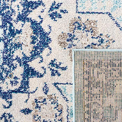 SAFAVIEH Madison Collection Area Rug - 2'2" x 4', Teal & Navy, Boho Chic Distressed Medallion Design, Non-Shedding & Easy to Clean, Ideal for Living Room, Bedroom, Dining Space (MAD473K) - color: Teal/Navy, size: 2'2" x 4' (Rectangular)