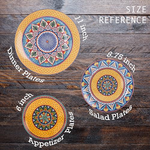 Bico Havana Salad Plates Set of 4, 8.75 Inch Ceramic Dessert Plates for Salad, Appetizer, Side Dishes, Microwave and Dishwasher Safe, Gift for Housewarming and Thanksgiving - color: Havana