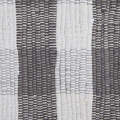 DII Buffalo Check Rug Collection, Hand Dyed Reversible Chindi Rug, Runner 2'3"x6', Gray - color: Grey, size: 2'3" x 6' (Rectangular)