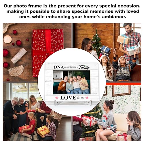 YSTEP Family Photo Frame, DNA Doesn't Make You Family Love Does Picture Frame, Adoption Day Gifts, Wood 4x6 Picture Frame for Desk Display-B18 - style: Style 5