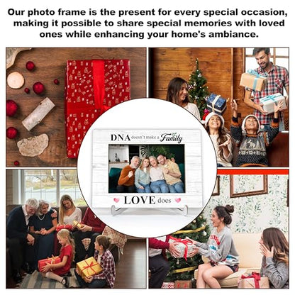 YSTEP Family Photo Frame, DNA Doesn't Make You Family Love Does Picture Frame, Adoption Day Gifts, Wood 4x6 Picture Frame for Desk Display-B18 - style: Style 5
