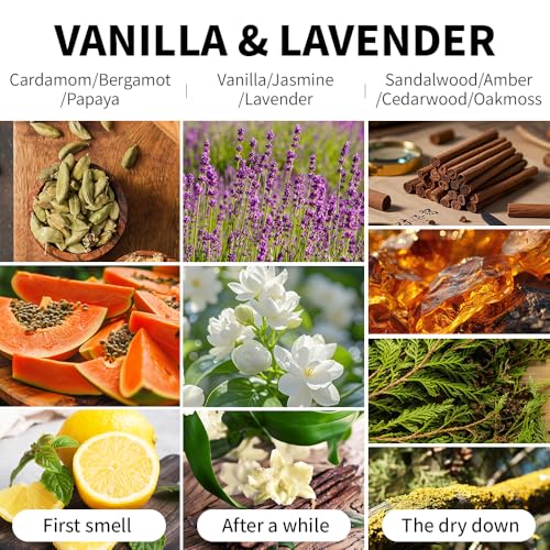 Vanilla Lavender Scented Candle 7oz Soy Wax Jar Candle Long Burning Aromatherapy Candle for Home Bedroom Gift for Women Men Housewarming New Home Gift - size: Pack of 1