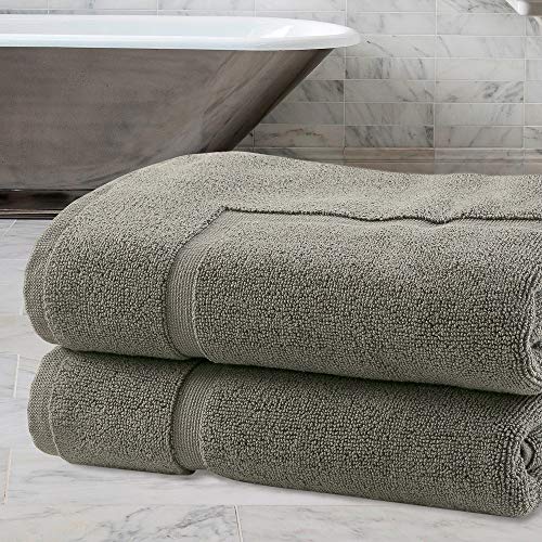 Bliss Casa Premium 100% Ring Spun Cotton Bath Mat, Bathroom Floor Towel Set - Pack of 2 Super Soft & Absorbent Luxury Hotel, Spa, Shower & Bath Tub Floor Mats Machine Washable 32"x20" (Grey)