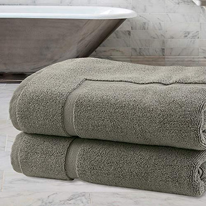 Bliss Casa Premium 100% Ring Spun Cotton Bath Mat, Bathroom Floor Towel Set - Pack of 2 Super Soft & Absorbent Luxury Hotel, Spa, Shower & Bath Tub Floor Mats Machine Washable 32"x20" (Grey)