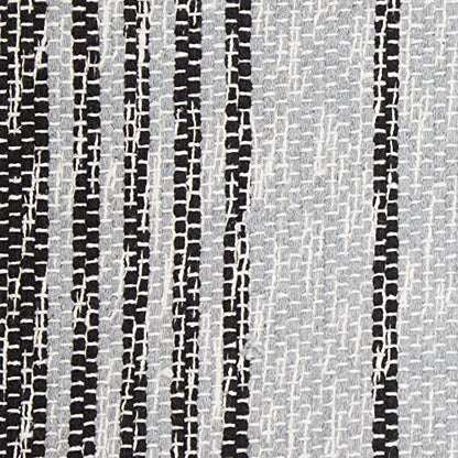 DII Woven Rag Rug Collection Recycled Yarn Variegated Rustic Stripe, 2x3', Black - color: Black