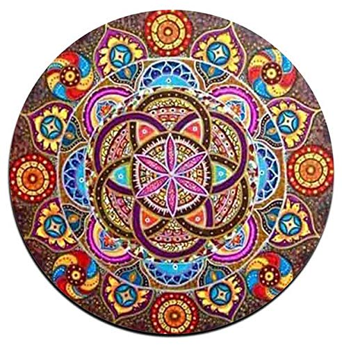 Mandala Pattern Round Coaster Set - Made of Recycled Rubber - Set of 4 - color: Mandala Pattern