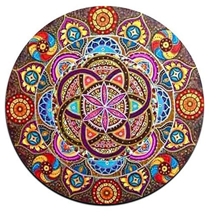 Mandala Pattern Round Coaster Set - Made of Recycled Rubber - Set of 4 - color: Mandala Pattern