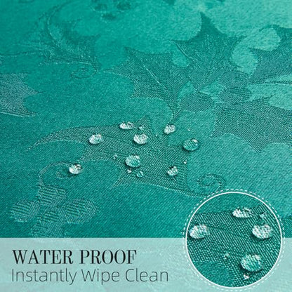 Dark Green Jacquard 17x17 Square Polyester Cloth Napkins Set of 8 | Waterproof, Stain Resistant, Shrink Proof, Washable, fabric, Outdoor, Reusable, Dining, Wedding, Kitchen, Party, Christmas - color: Dark Green