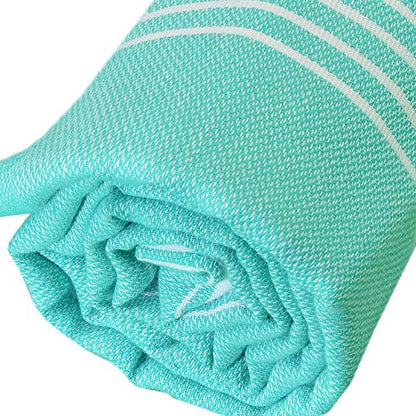 Bersuse Towels Anatolia XL Beach Blanket Throw Blanket Turkish Towel 100% Cotton Extra-Large Quick-Dry Lightweight Premium Peshtemal Towel - 61x82 Inches, Mint Green - color: Mint Green