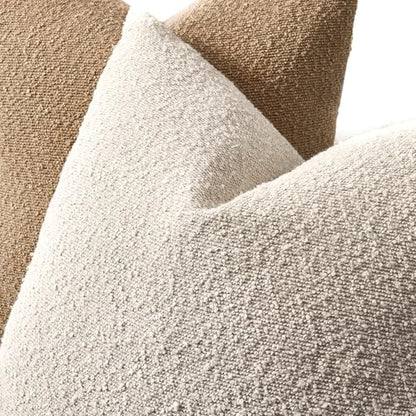 12x20 Boucle Lumbar Pillow Covers, Set of 2, Beige - color: Beige, size: 20" x 12" (Pack of 2)