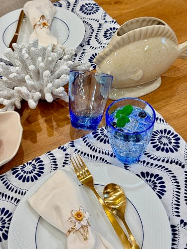 KLIFA- ETON- 15.2 ounce, Set of 6, Acrylic Drinking Glasses Set, BPA-Free Tumblers, Stackable Plastic Drinkware, Dishwasher Safe Cups, Ocean Blue - color: Ocean Blue, style: 15.2 ounces, Set of 6