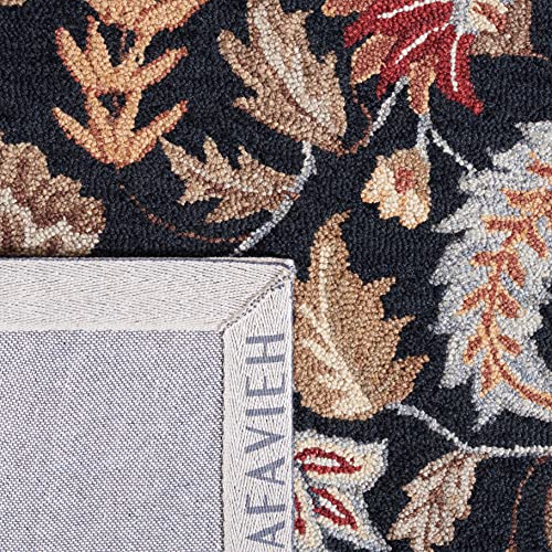 SAFAVIEH Chelsea Collection Runner Rug - 2'6" x 18', Black, Hand-Hooked French Country Wool, Ideal for High Traffic Areas in Living Room, Bedroom (HK141B) - color: Black, size: 2'6" x 18' (Runner)