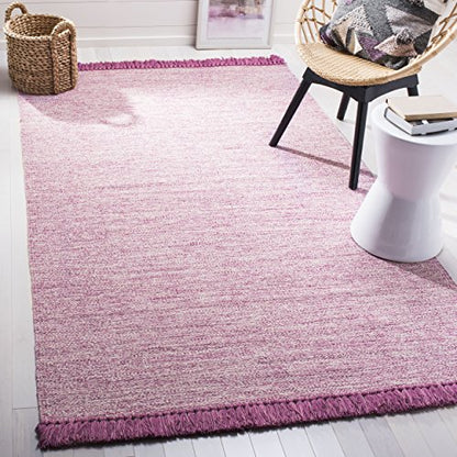SAFAVIEH Area Rug 8x10 - Montauk Collection - Large - Pink, Handmade Cotton, Tassel Design, Ideal for Living Room, Bedroom, Office, Dining Space (MTK610P) - color: Pink, size: 8' x 10' (Rectangular)
