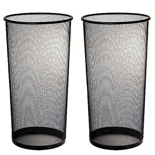 2 Pack Large Umbrella Holder, 10.5x20 Inch Metal Mesh Umbrella Stand, Freestanding Bucket for Umbrellas, Canes, Walking Sticks, Wrapping Paper, Entryway, Home, Office, Hotel, Black