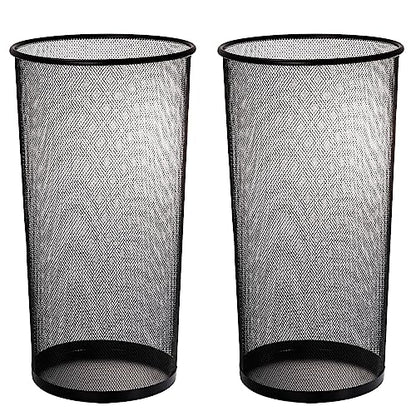 2 Pack Large Umbrella Holder, 10.5x20 Inch Metal Mesh Umbrella Stand, Freestanding Bucket for Umbrellas, Canes, Walking Sticks, Wrapping Paper, Entryway, Home, Office, Hotel, Black