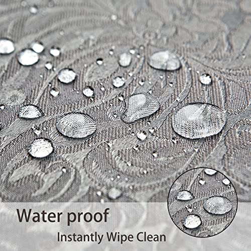 Grey Jacquard 17x17 Square Polyester Cloth Napkins Set of 8 | Waterproof, Stain Resistant, Shrink Proof, Washable, fabric, Outdoor, Dining, Wedding, Kitchen, Party, Banquet, Reusable - color: Gray(01)
