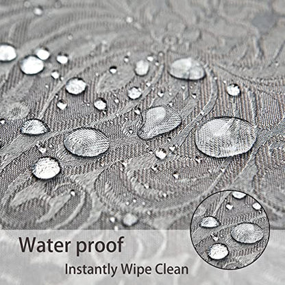 Grey Jacquard 17x17 Square Polyester Cloth Napkins Set of 8 | Waterproof, Stain Resistant, Shrink Proof, Washable, fabric, Outdoor, Dining, Wedding, Kitchen, Party, Banquet, Reusable - color: Gray(01)