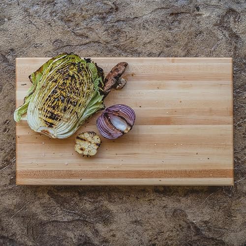 John Boos RA-Board Series Rectangular Wooden Maple Cutting Board 18”x12” – 2.25” Thick, 13-lb Reversible Butcher Block with Edge-Grain & Finger Grips – Made in the USA - color: Maple, size: 18"L x 12"W