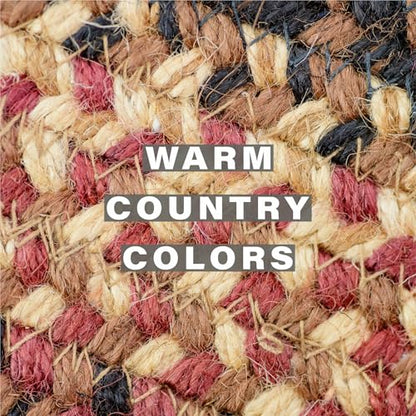 Homespice Prescott Jute Braided Placemats, Rect 13x19 Set of 6 | Black and Red Everyday and Holiday Table Mats, Rich Colors, Reversible, Durable and Easy to Clean - color: Prescott