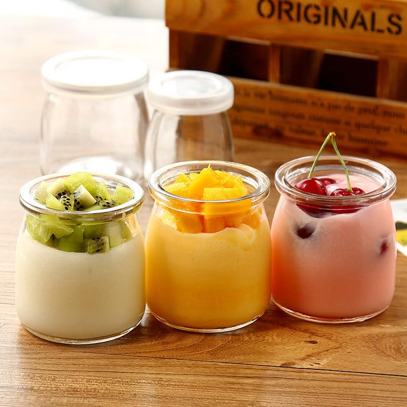 Mini Pudding Jars 60Pack, 3.4 oz Glass Favor Jar with Lids, Candle jars,Yogurt Containers with Lids, Mason Jar,Bath Salt Jars Wedding Favors Honey Pot - color: Glass-60pack-3.4oz