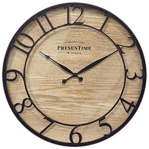 21" Farmhouse Series Wall Clock | Cottage Style, Vintage Design, Oil Rubbed Antique Bronze Finish, Wall Décor for Living Room, Dining Room, and Entryway - color: Oil Rubbed Bronze, size: 21 inch