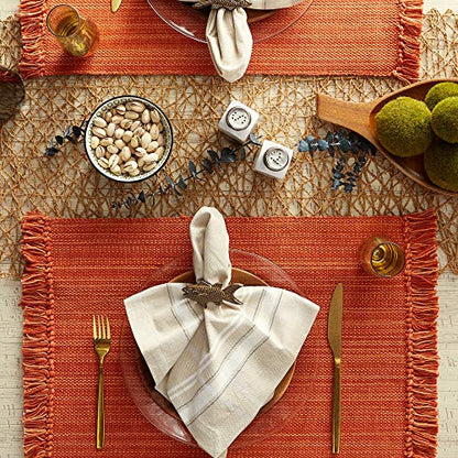 DII Variegated Tabletop Collection, Placemat Set 13x19, Spice, 6 Piece - color: Spice, size: 19" x 13" (Set of 6)
