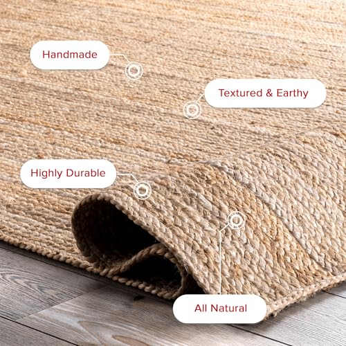 nuLOOM Rigo Natural Solid Flatweave Area Rug, 5' x 8' - color: Natural, size: 5' x 8' (Rectangular)