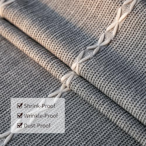 Deep Dream Tablecloth, Embroidered Waterproof Table Cloth Cotton Linen Wrinkle Free Anti-Fading Tablecloths Washable Dust-Proof Table Cover for Kitchen Dinning Party Christmas, 55 x 55 Inch - New Gray - color: New Gray, size: 55" x 55" (Square)