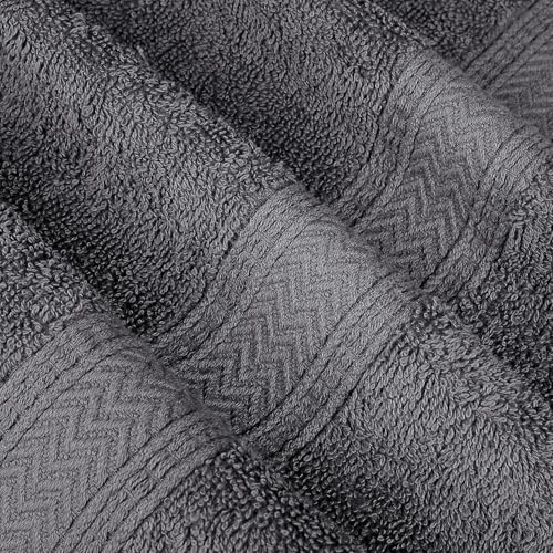 Hillfair 12 piece 600 GSM Cotton Bath Towels - Hotel Spa Quality - 2 Bath, 4 Hand, 6 Washcloths - Absorbent Super Soft Grey Cotton Set - color: Platinum, size: 12 Piece Towel Set