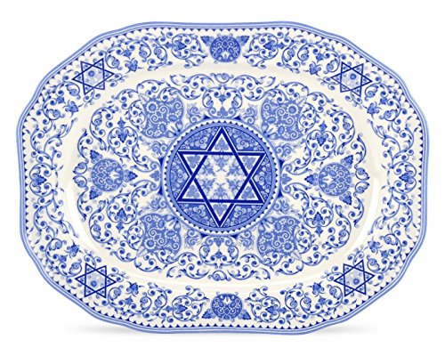 Spode Judaica Oval Platter - Blue/White - style: Oval Platter