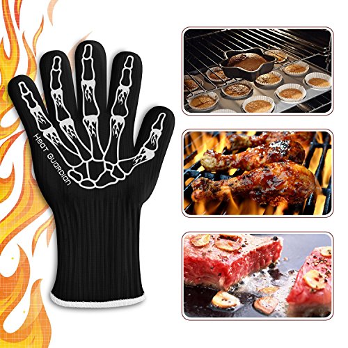 Heat Guardian Heat-Resistant Gloves Protect Up To 932; Oven Mitts, Pot Holders Features 5' Cuff