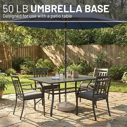 US Weight Durable 50 Pound Fillable Umbrella Base Designed to be Used with a Patio Table - color: Beige