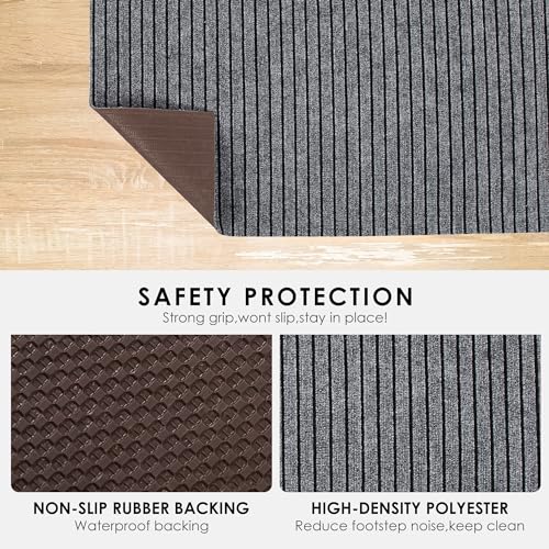 koloko 2ft x 6ft Runner Rug Non-Slip Outdoor Indoor Carpet Runner Custom Size Floor Runners Area Rugs Mat with Rubber Backing for Hallway Entryway Balcony Patio Kitchen Garage Stair Laundry