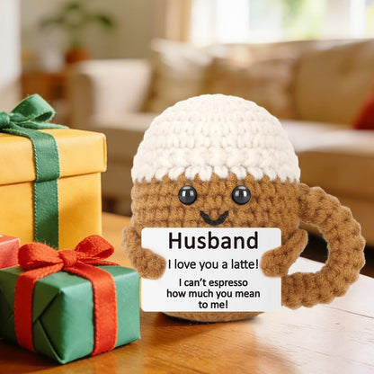 Xinezaa Mini Birthday Anniversary Coffee Gifts for Husband From Wife | Gifts for Men Him Husband Couple, Funny Handmade Crochet, Valentines Christmas Sweetest Day Romantic I Love You Gift Decor - style: Husband