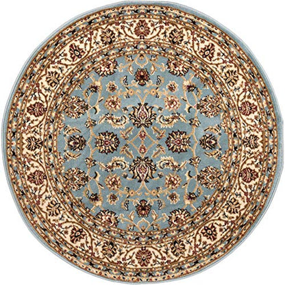 Well Woven Barclay Sarouk Light Blue Traditional Area Rug 7'10'' Round - color: Light Blue, size: 7'10" (Round)