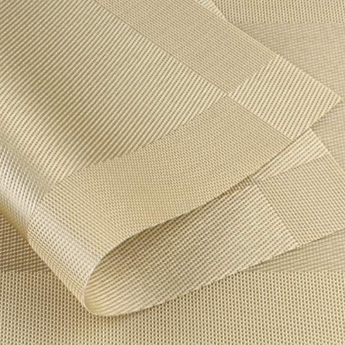 DACHUI Placemats Set of 6, Stylish Woven Place Mats, Washable & Durable - color: Gold, size: 6PCS