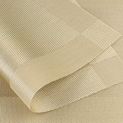 DACHUI Placemats Set of 6, Stylish Woven Place Mats, Washable & Durable - color: Gold, size: 6PCS