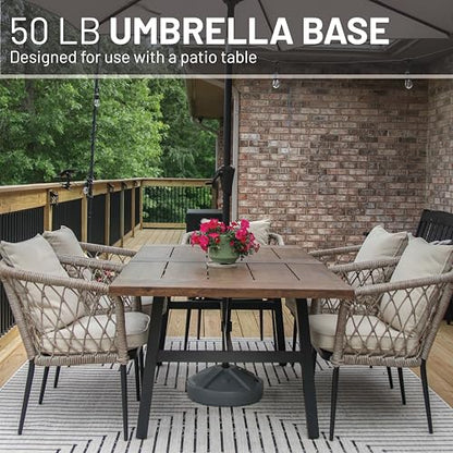 US Weight Durable 50 Pound Fillable Umbrella Base Designed to be Used with a Patio Table - color: Gray