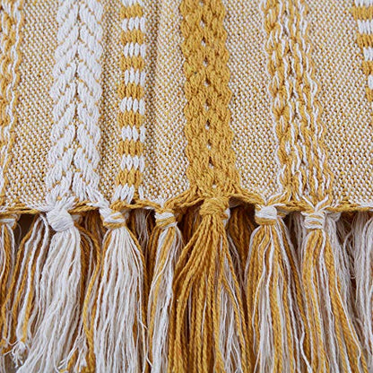 DII Braided Striped Throw, 50x60, Honey Gold - color: Honey Gold, size: 50x60"