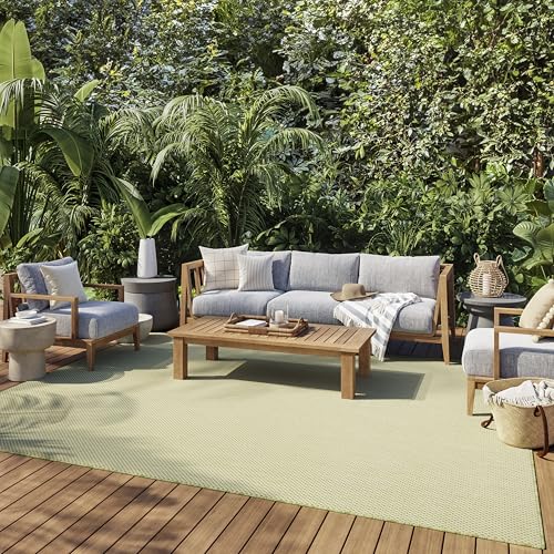 Nourison Home Courtyard Ivory Green 8' x 10' Area Rug - Easy Clean, Non Shedding, Bed Room, Living Room, Dining Room, Kitchen (8' x 10') - color: Ivory Green, size: 8' x 10' (Rectangular)