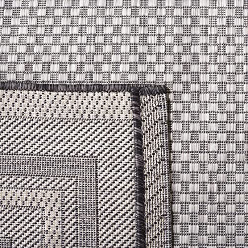 SAFAVIEH Courtyard Outdoor Accent Rug 2'3"x5', Light Grey CY8475-37612 - color: Light Grey/Black, size: 2'3" x 5' (Rectangular)