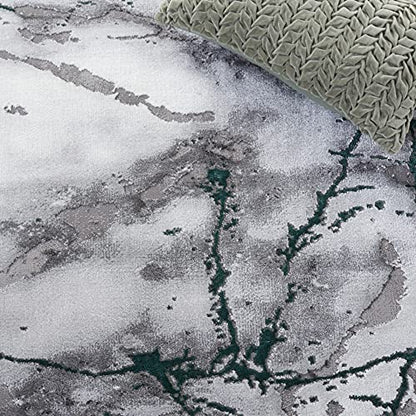 SAFAVIEH Craft Collection Accent Rug - 2'3" x 4', Grey & Green, Modern Abstract Design, Non-Shedding & Easy Care, Ideal for High Traffic Areas in Entryway, Living Room, Bedroom (CFT877Y) - color: Grey/Green, size: 2'3" x 4' (Rectangular)