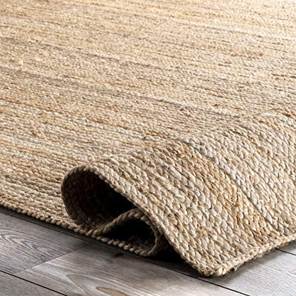 nuLOOM Rigo Hand Woven Farmhouse Jute Area Rug, 3x5, Natural - color: Natural, size: 3' x 5' (Rectangular)
