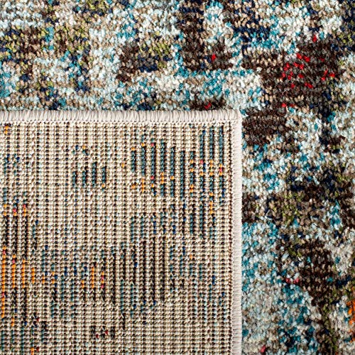 SAFAVIEH Madison Collection Runner Rug - 2'2" x 14', Grey & Blue, Modern Abstract Design, Non-Shedding & Easy Care, Ideal for High Traffic Areas in Living Room, Bedroom (MAD471F) - color: Grey/Blue, size: 2'2" x 14' (Runner)